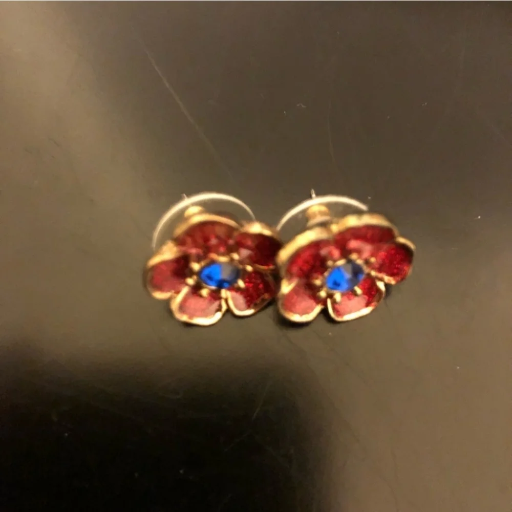 AUTHENTIC BETSEY JOHNSON POST FLOWER EARRINGS    ☆ - Picture 3 of 3